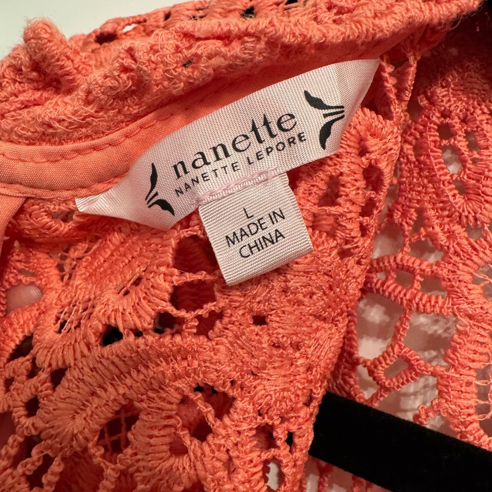 Lace Sleeveless Top Coral MSRP $89 - Picture 4 of 7